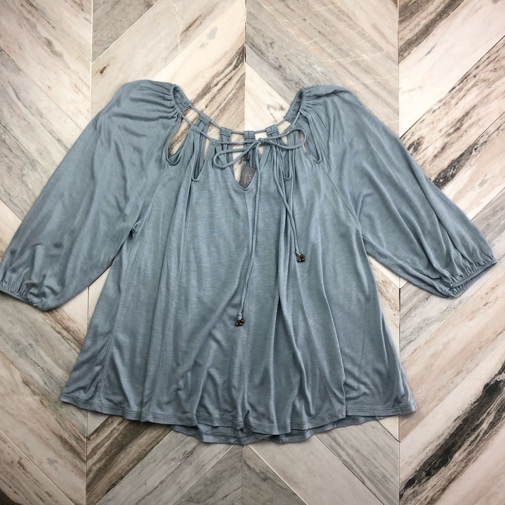 Anthropologie VanessaVirginia Tie Cutout Boho Top